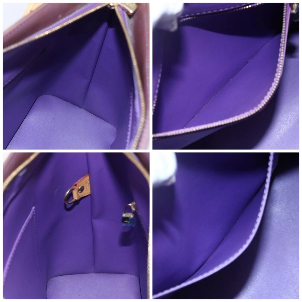 LOUIS VUITTON Monogram Vernis Houston Hand Bag Purple Viole M91093 Auth 152339 - Picture 16 of 16